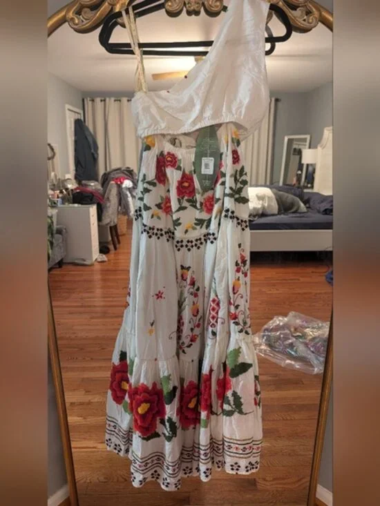 Farm Rio Embroidered Carmina Floral Maxi Dress - Picture 15 of 16